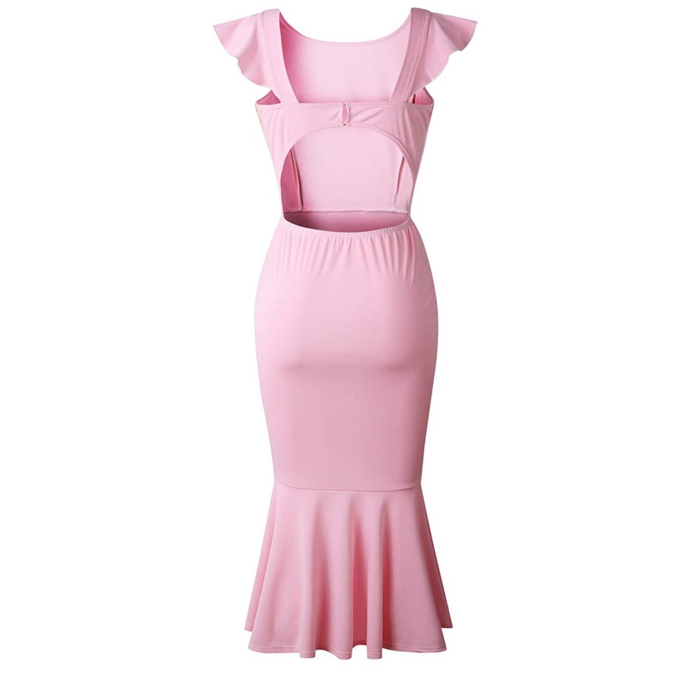 🆕 Backless Ruffle Mermaid Dress - Picture 5 of 7